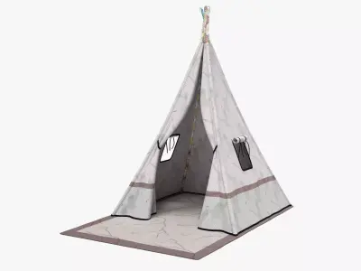 Children tepee with playmat 3D model