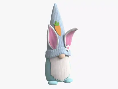 Easter Plush Doll Gnome 3D model