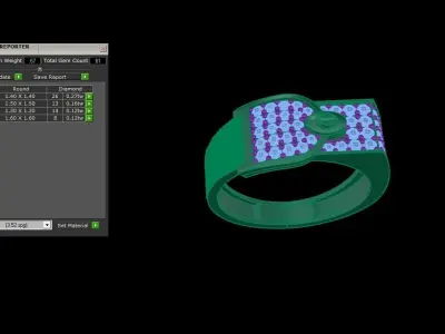 Mens gemstone diamond men Ring with details images 37 3D print model