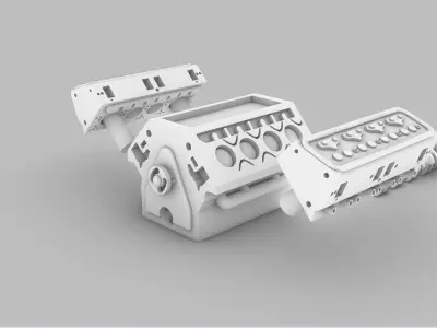v8 engine  Free 3D print model