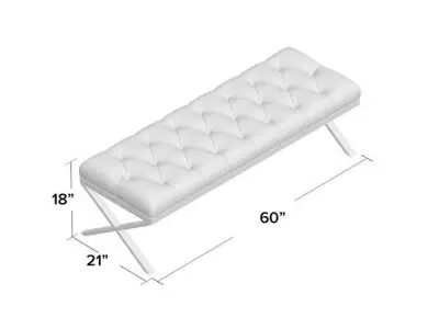 Loden Upholstered Bench 3D model