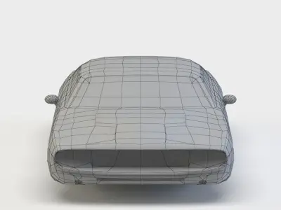 Car with no wheels Low-poly 3D model