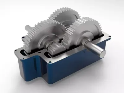 Reducer with bearings and gears 3D model