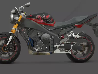 FV1100 HighPerformance Racing Motorcycle 3D Model Low-poly 3D model