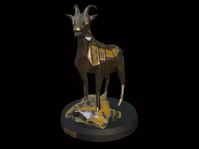 Steampunk Goat Rock Low-poly 3D model