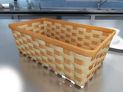 Wicker Fruit or Bread Basket 2 3D model