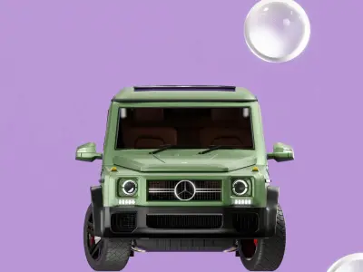 G-Wagon mercedes-benz suv with soap bubbles 3D model