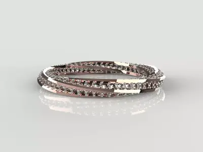 Spiral Pave Diamond Band 3D print model