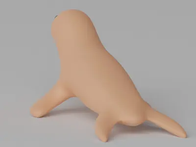 Cartoon Cute Seal 3D model