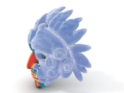 Aztec Warrior Mask D Model Pack Low-poly 3D model