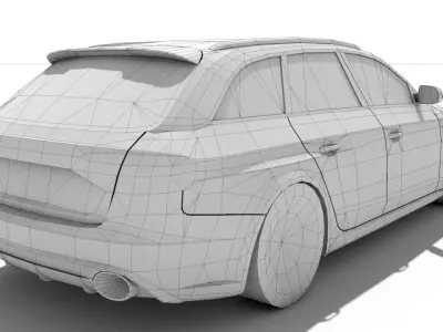 RS4 Wagon Lowpoly Low-poly 3D model