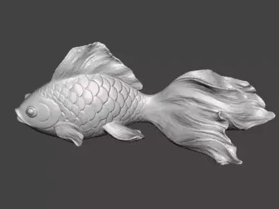 REALISTIC GOLDFISH SCULPTURE FIGURE MODEL PET STATUE 3D print model