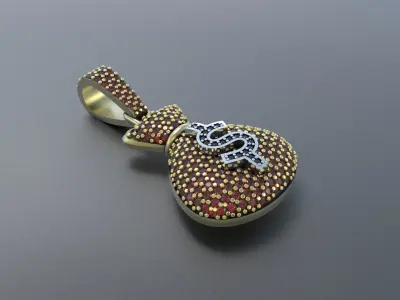 Gold Purse pendant 3D print model