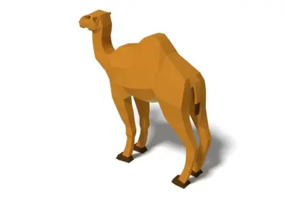 Low Poly Cartoon Camel Low-poly 3D model