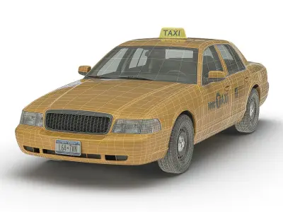 Generic Yellow Taxi Simple Interior 3D model