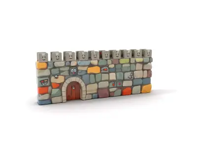 Cheerful Stone Wall model pack Low-poly 3D model