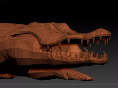3D CROCODILE LOWPOLY Low-poly 3D model