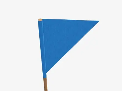 Decorative pennant on flagpole small 3D model