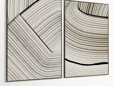 Plaster Two Photo Frame 515 Low-poly 3D model