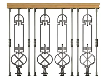 Wrought Iron Railing 3D model