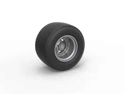 Rear Wheel of Northeast Dirt Modified stock car Scale 1 to 25 3D print model