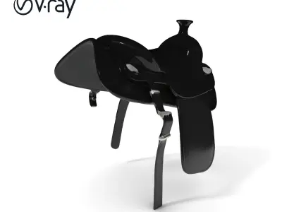 Elegant Black Saddle Model Pack Low-poly 3D model
