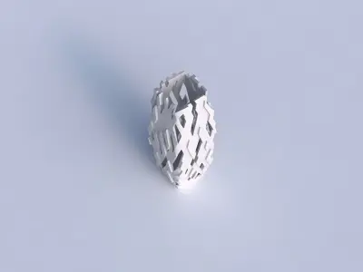 Vase rectangle with cuts and bulges 3D print model