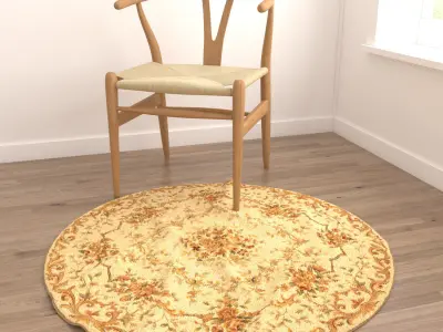 Round Rug Set 201 3D model
