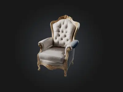 armchair luxury Low-poly 3D model