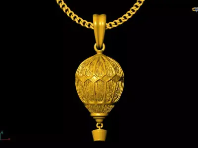 air ballon pendant charms - one inch pendant 3D print model
