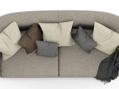 LUXURY POMONA SOFA WITH SLOPING ARMRESTS 3D model