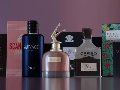 Exquisite Perfume Collection Low-poly 3D model