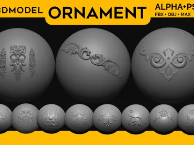 50 Ornament Brush -VOL 01 3D model