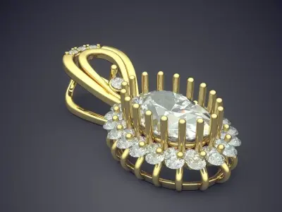 Very Luxury Pendant Covered In Diamonds CAD 5278 3D print model