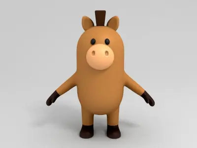 Rigged Horse Character 3D model