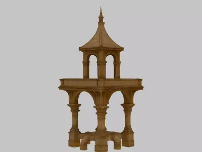 Wooden Bridge Low-poly 3D model order
