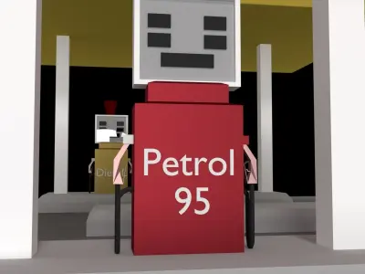 gas station 3D model