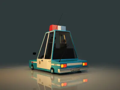 Stylized Plice car 3D model