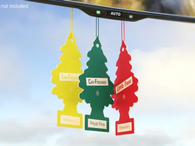 Little Trees Hanging Car Fresheners Set 3D model