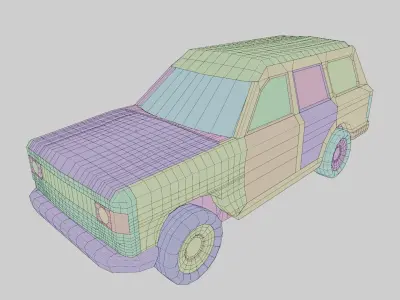 Low-Poly Modular Car - Cruiser Style Low-poly 3D model
