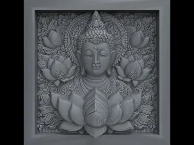 Buddha wall decor 3  3D print model