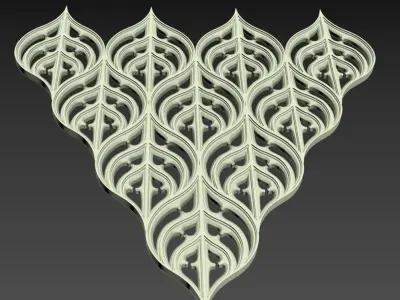 Seamless Gothic pattern 4 3D print model