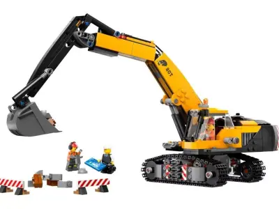 PixelBricks3D - LEGO Yellow Construction Excavator  3D print model