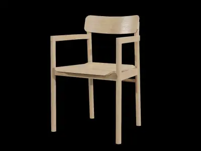 Post Chair-oak standard lacquered Low-poly 3D model