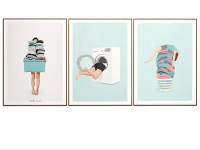 Art Frames 152- Laundry Day Low-poly 3D model