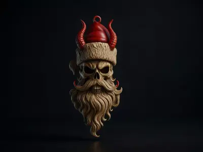 Krampus Santa Skull Ornament Gothic Christmas Decor 3D print model