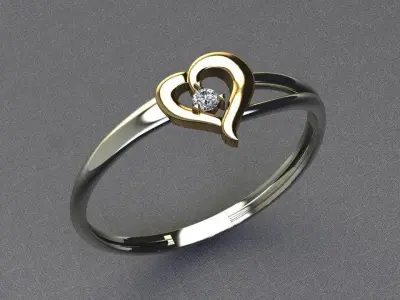 Heart ring 12 3D print model