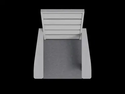 Gray Wooden Patio Chair 3D model