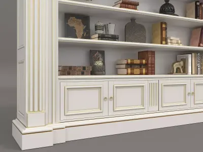 Classic European style Bookcase 2 3D model