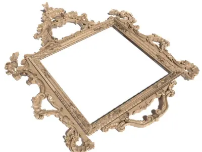 Frame-032 gold ornate frame 3D model